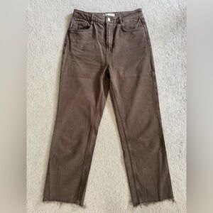 ZARA high rise straight jeans worn